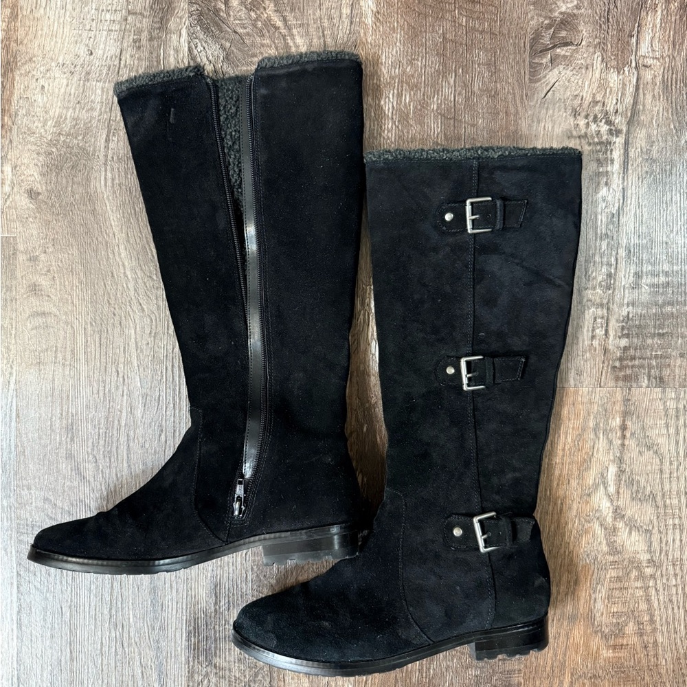 Alfani Black Suede Knee-High Boots